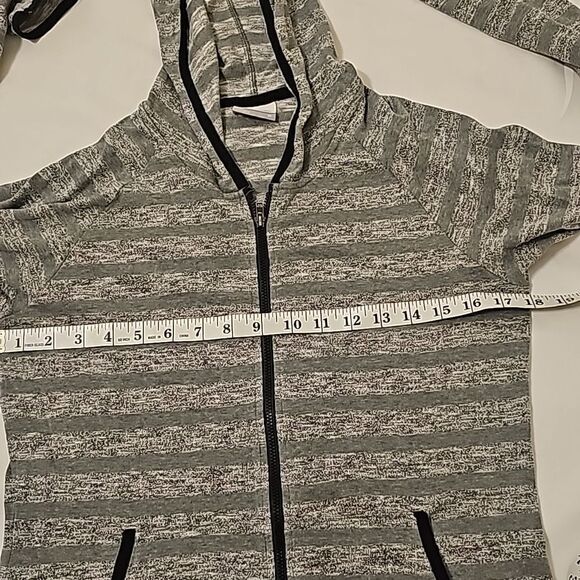 Columbia Wannacut Ridge EXS Full Zip Hoodie Striped Gray Medium - Picture 5 of 9
